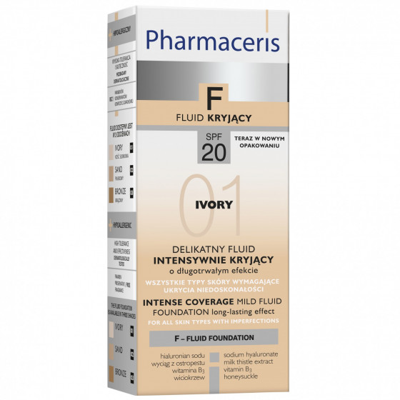 Pharmaceris F Intense Coverage Mild Fluid Foundation SPF 20 - Интенсивно маскирующий тональный флюид