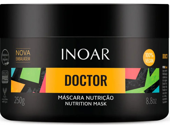 Inoar Doctor Nutrition Mask - Маска для питания волос масло Кокоса и Арганы 