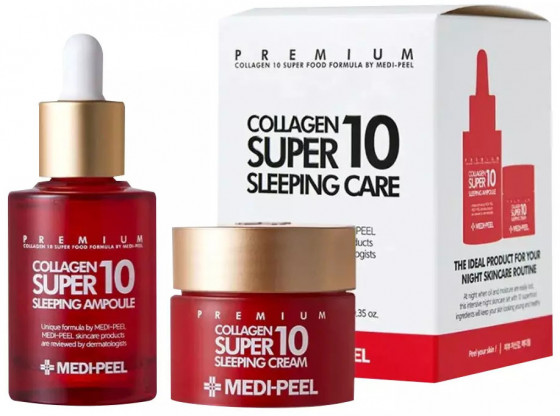 Medi Peel Collagen Super 10 Sleeping Care Set - Омолаживающий ночной набор для лица с коллагеном - 1