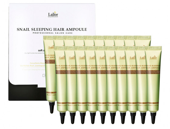 La'dor Snail Sleeping Hair Ampoule - Ночная восстанавливающая кератиновая сыворотка для волос
