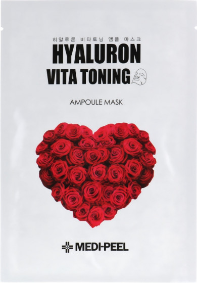 Medi Peel Hyaluron Vita Toning Ampoule Mask - Тонизирующая пептидная маска для лица