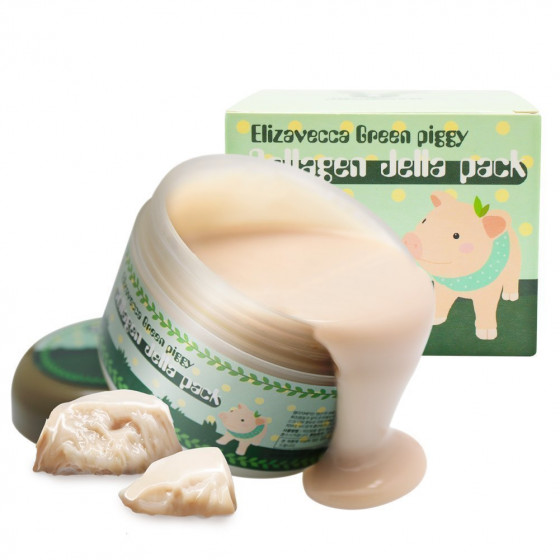 Elizavecca Green Piggy Collagen Jella Pack - Высококонцентрированная коллагеновая маска для упругости и эластичности кожи - 2