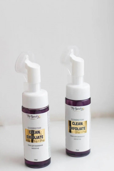 Top Beauty Clean & Exfoliate Cleansing Foam - Пенка кислотная для умывания с экстрактом черники - 6