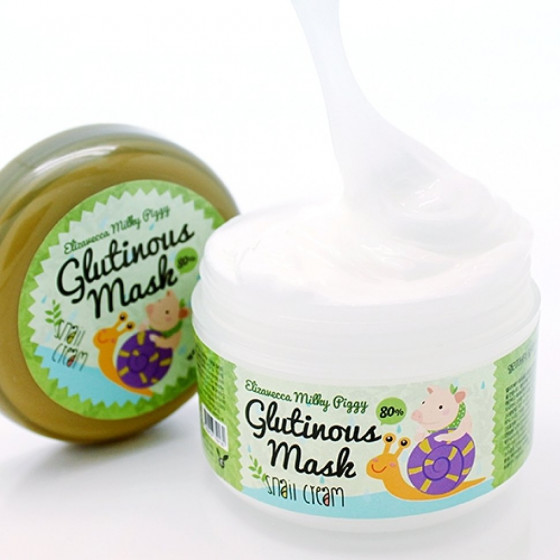 Elizavecca Milky Piggy Glutinous 80% Mask Snail Cream - Крем-маска восстанавливающая с муцином улитки - 3