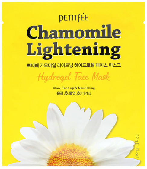 Petitfee & Koelf Chamomile Lightening Hydrogel Face Mask - Гидрогелевая осветляющая маска с экстрактом ромашки