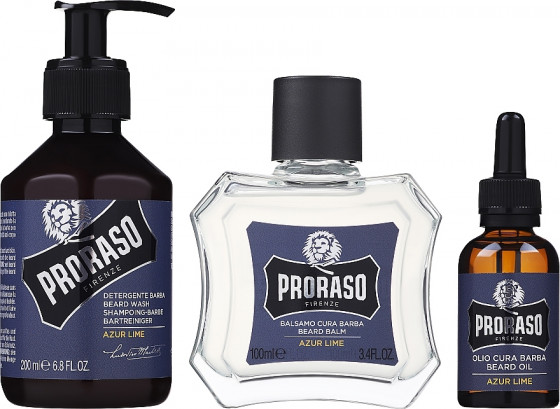 Proraso Azur Lime Beard Kit - Подарочный набор для ухода за бородой - 1