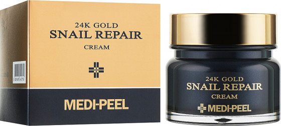 Medi Peel 24K Gold Snail Repair Cream - Омолаживающий крем для лица с коллоидным золотом и муцином улитки - 1