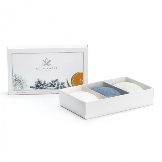 Acca Kappa White Moss, Blue Lavender & Green Mandarin Soap Set - Подарочный набор