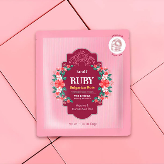 Petitfee & Koelf Ruby & Bulgarian Rose Hydrogel Mask Pack - Гидрогелевая маска для лица с рубином - 2