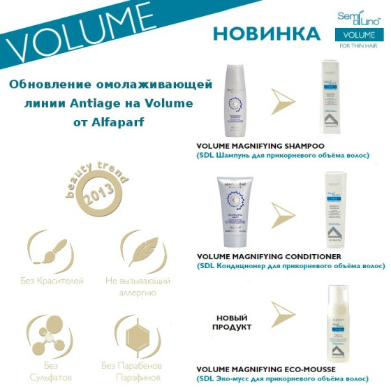 Alfaparf Alfaparf Semi Di Lino Volume Magnifying Eco-Mousse - Эко-мусс для прикорневого объема волос - 1