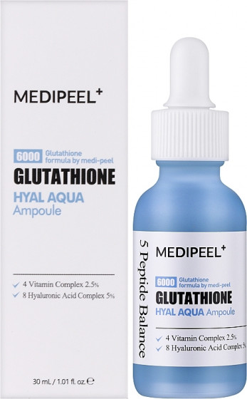 Medi Peel Glutathione Hyal Aqua Ampoule - Увлажняющая витаминная сыворотка для сияния кожи лица - 1