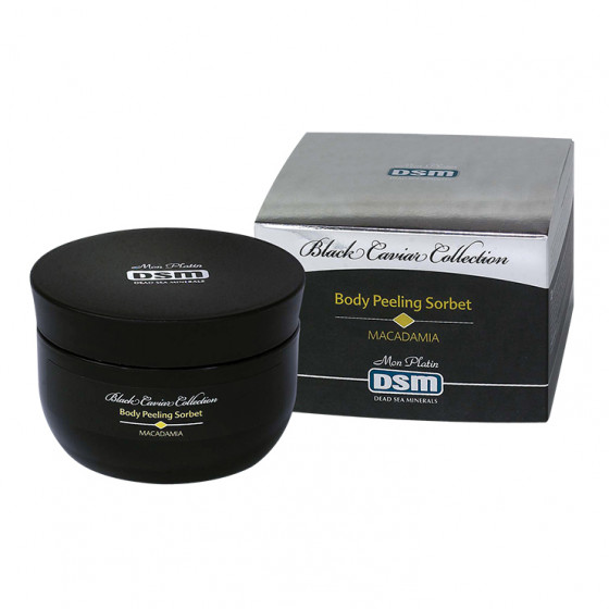 Mon Platin DSM Black Caviar Body Peeling Sorbet Macadamia - Органический щербет-пилинг с витаминными капсулами, экстрактами макадамии и черной икры