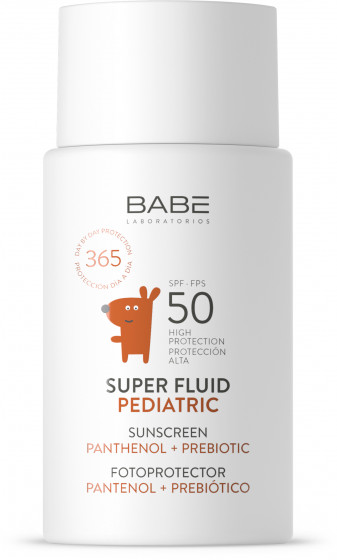 Babe Laboratorios Pediatric Super Fluid SPF50 - Детский солнцезащитный супер флюид с пантенолом и пребиотиком