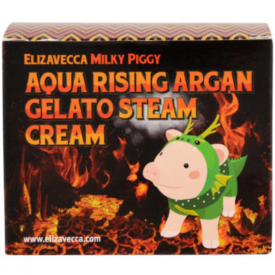 Elizavecca Milky Piggy Aqua Rising Argan Gelato Steam Cream - Паровой увлажняющий крем для лица с аргановым маслом - 1