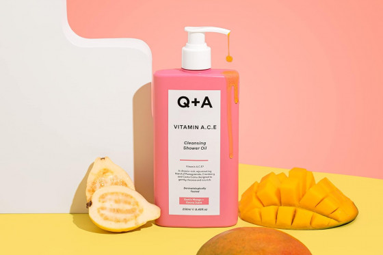 Q+A Vitamin ACE Cleansing Shower Oil - Витаминизированное масло для душа - 3