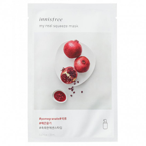 Innisfree My Real Squeeze Mask Pomegranate - Тканевая маска с экстрактом граната