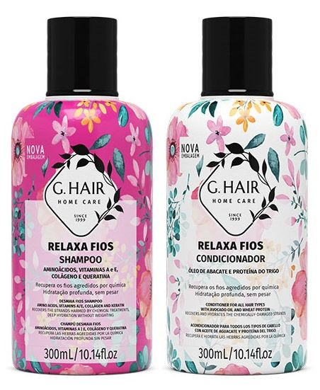 Inoar G-hair Kit duo Relaxa fios - Концентрированный набор для седых поврежденных волос 