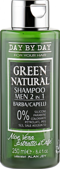 Alan Jey Green Natural Shampoo 2in1 - Мужской шампунь 2 в 1 для бороды и волос