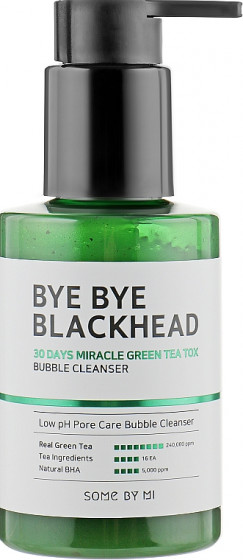 Some By Mi Blackhead 30Days Miracle Green Tea Tox Bubble Cleanser - Маска-пенка от чёрных точек