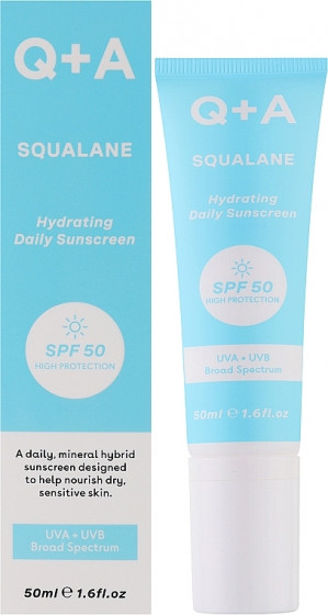 Q+A Squalane Hydrating Daily Sunscreen SPF50 - Увлажняющий солнцезащитный крем для лица - 1