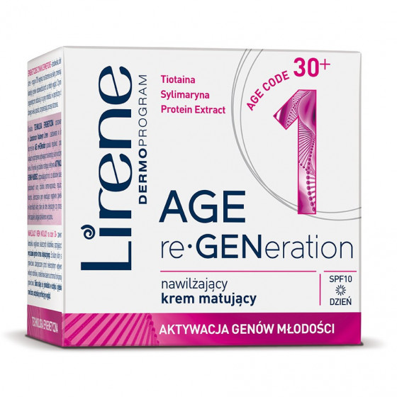 Lirene Age re-GENeration Moisturizing Day Cream 30+ SPF 10 - Дневной увлажняющий крем для лица "Профилактика 30+"