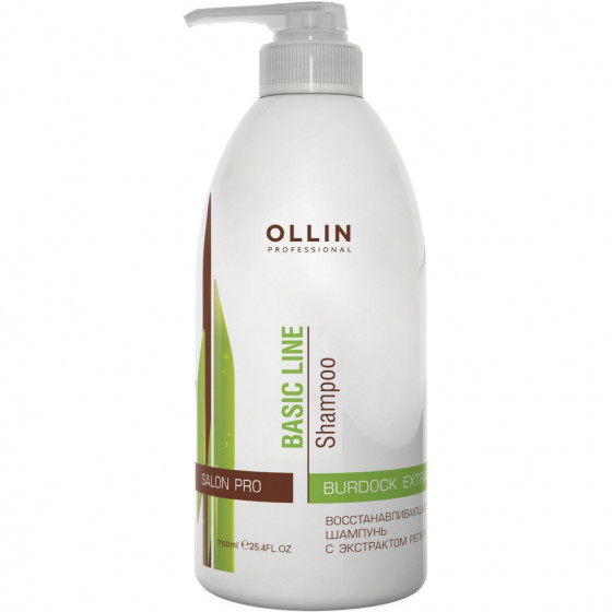 OLLIN Basic Line Reconstructing Shampoo with Burdock Extract - Восстанавливающий шампунь с экстрактом репейника