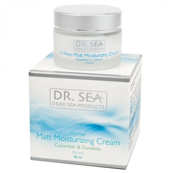 Dr. Sea Oil-Free Matt Moisturizing Cream - Безжировой увлажняющий матирующий крем с экстрактами огурца и дуналиеллы