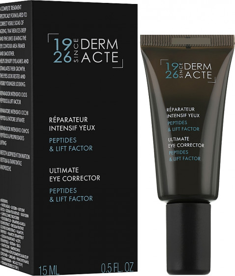 Academie Derm Acte Ultimate Eye Corrector - Восстанавливающий корректирующий уход для глаз с пептидами и лифтинг-фактором