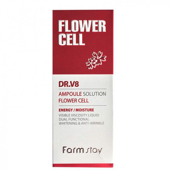 FarmStay Dr.V8 Ampoule Solution Flower Cell - Увлажняющая сыворотка с фитостволовыми клетками - 3