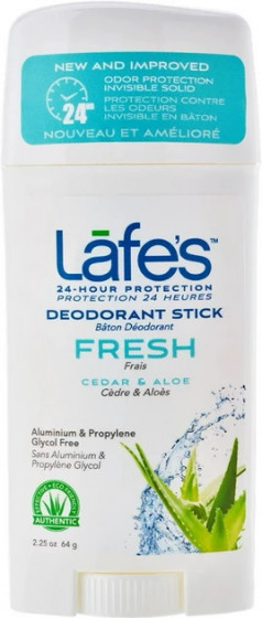 Lafe's Deodorant Stick Fresh Cedar & Aloe - Дезодорант-стик "Кедр и алоэ"