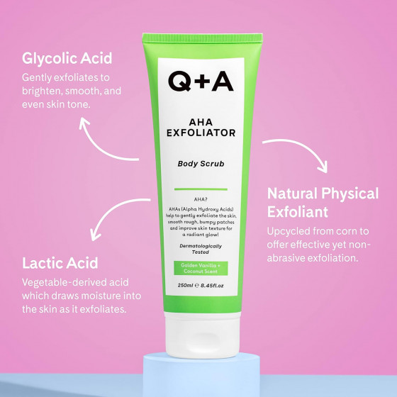 Q+A AHA Exfoliator Body Scrub - Скраб для тела с AHA-кислотами - 3