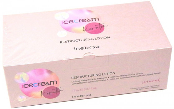 Inebrya Keratin Ice Cream Keratin Restructuring Lotion - Лосьон для волос с кератином