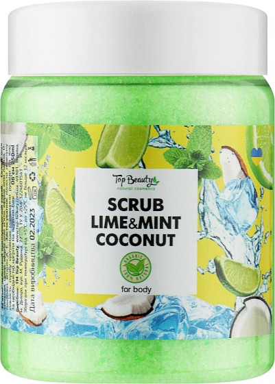 Top Beauty Scrub Lime & Mint Coconut - Скраб для тела и лица (мята-лайм)