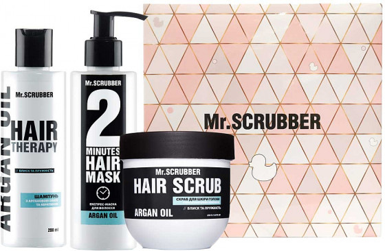 Mr.Scrubber Hair Therapy Argan Oil Gift Set - Подарочный набор для волос "Блеск и сила"