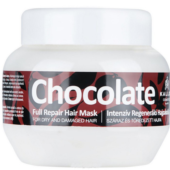 Kallos Chocolate Full Repair Hair Mask For Dry And Damaged Hair - Интенсивная регенерирующая маска Шоколад для сухих и поврежденных волос