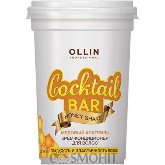 OLLIN Cocktail Bar Hair Cream Conditioner Honey Shake - Крем-кондиционер для гладкости волос "Медовый коктейль"