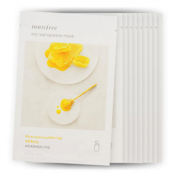 Innisfree My Real Squeeze Mask Manuka Honey - Тканевая маска с медом мануки - 1