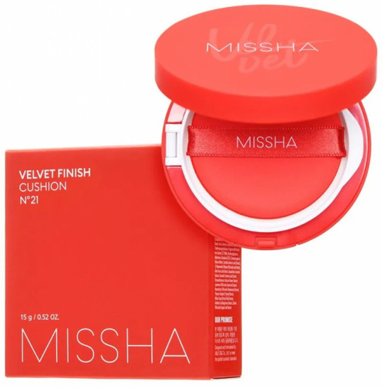 Missha Velvet Finish Cushion SPF 50+/PA+++ - Тональный кушон для лица с матовым финишем - 1