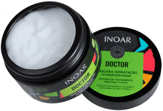 Inoar Doctor Hydration Mask - Маска для увлажнения волос масло льна и витамин Е - 2