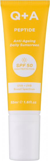 Q+A Peptide Anti-Ageing Daily Sunscreen SPF50 - Антивозрастной солнцезащитный крем для лица