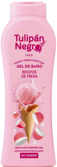 Tulipan Negro Yummy Cream Edition Strawberry Kisses Bath And Shower Gel - Гель для ванны и душа с ароматом сладкой клубники