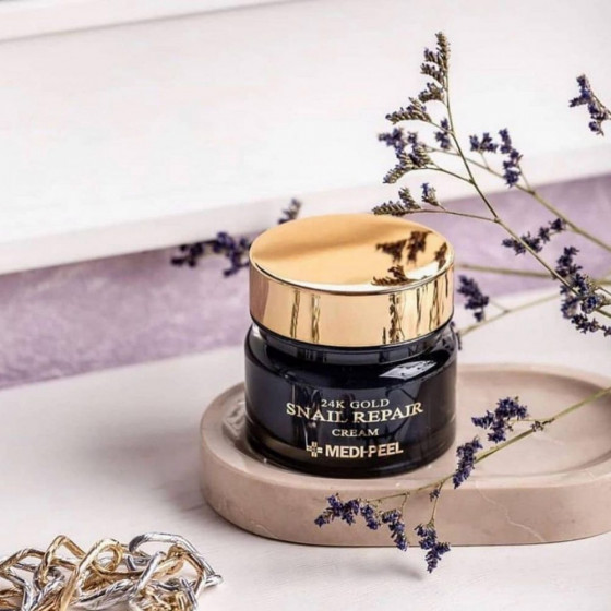 Medi Peel 24K Gold Snail Repair Cream - Омолаживающий крем для лица с коллоидным золотом и муцином улитки - 2