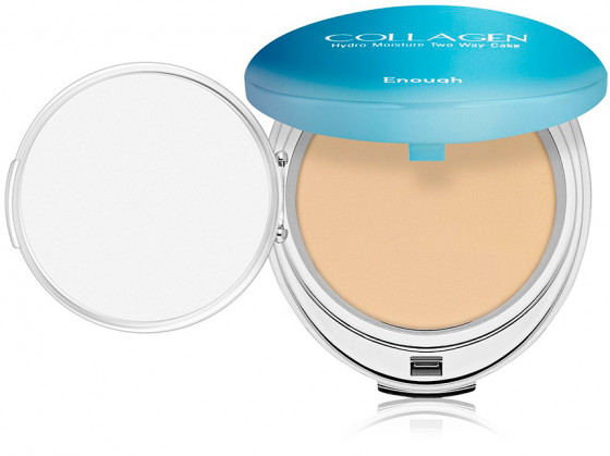 Enough Collagen Hydro Moisture Two Way Cake SPF25 PA++ - Увлажняющая коллагеновая пудра для лица со сменным блоком - 1
