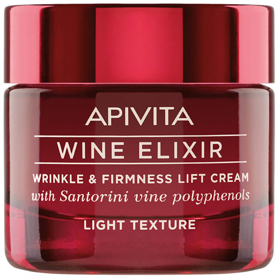 Apivita Wine Elixir Wrinkle & Firmness Lift Cream Light Texture - Крем-лифтинг легкой текстуры с полифенолами вина региона Санторини