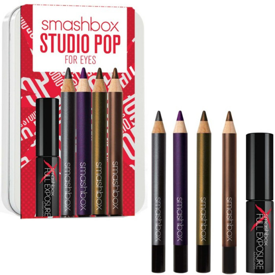 Smashbox Studio Pop For Eyes - Набор карандашей для глаз и тушь для ресниц