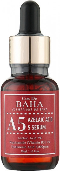 Cos De BAHA Azelaic Acid 5 Serum - Противовоспалительная сыворотка для лица с азелаиновой кислотой 5%