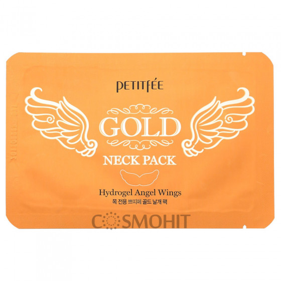 Petitfee & Koelf Hydrogel Angel Wings Gold Neck Pack - Гидрогелевая маска для шеи с плацентой