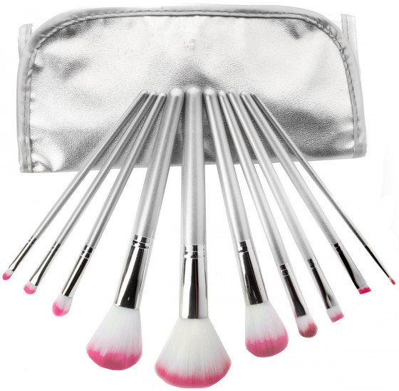 Bellapierre Professional Brush Set Pink - Профессиональный набор из 10 кистей для макияжа