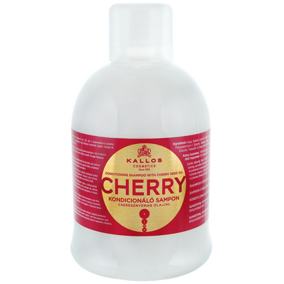 Kallos Cherry Conditioning Shampoo With Cherry Seed Oil - Шампунь-кондиционер для сухих и поврежденных волос с маслом вишневых косточек