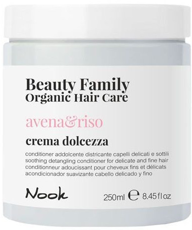 Nook Beauty Family Organic Avena Riso Crema Dolcezza - Кондиционер для тонких волос, склонных к спутыванию